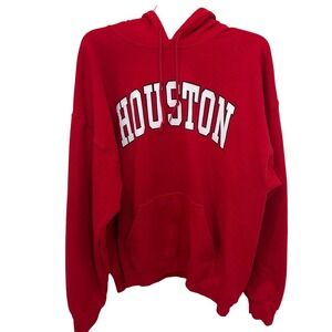 Red Houston Texas Arch Logo Hoodie Sweatshirt Gildan Houston Proud NWOTMens XL